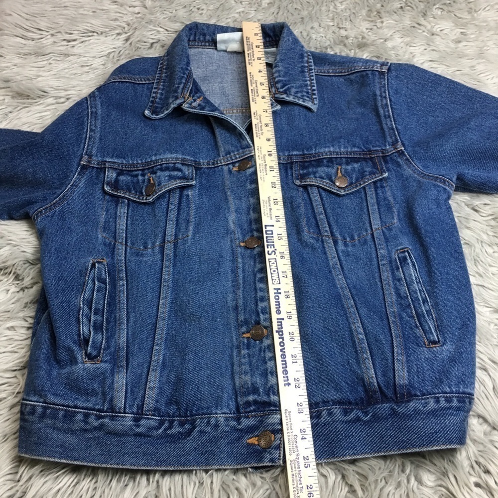 Vintage 90s Bill Blass Denim Trucker Jacket 100% Cotton Americana Blue Jean Coat - Picture 6 of 8